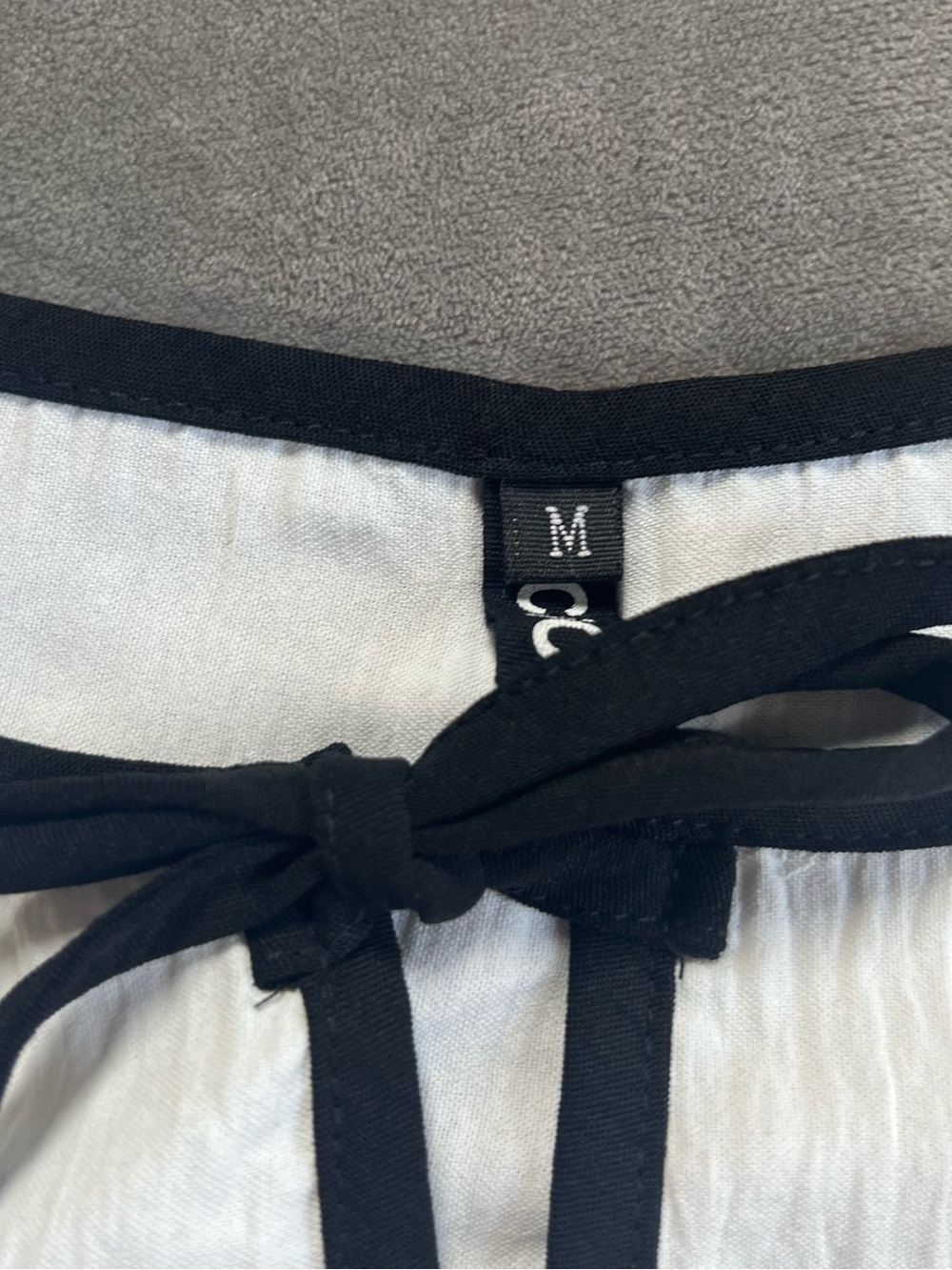CHANEL style White Blouse with Black Trim and Ties - Picture 4 of 8
